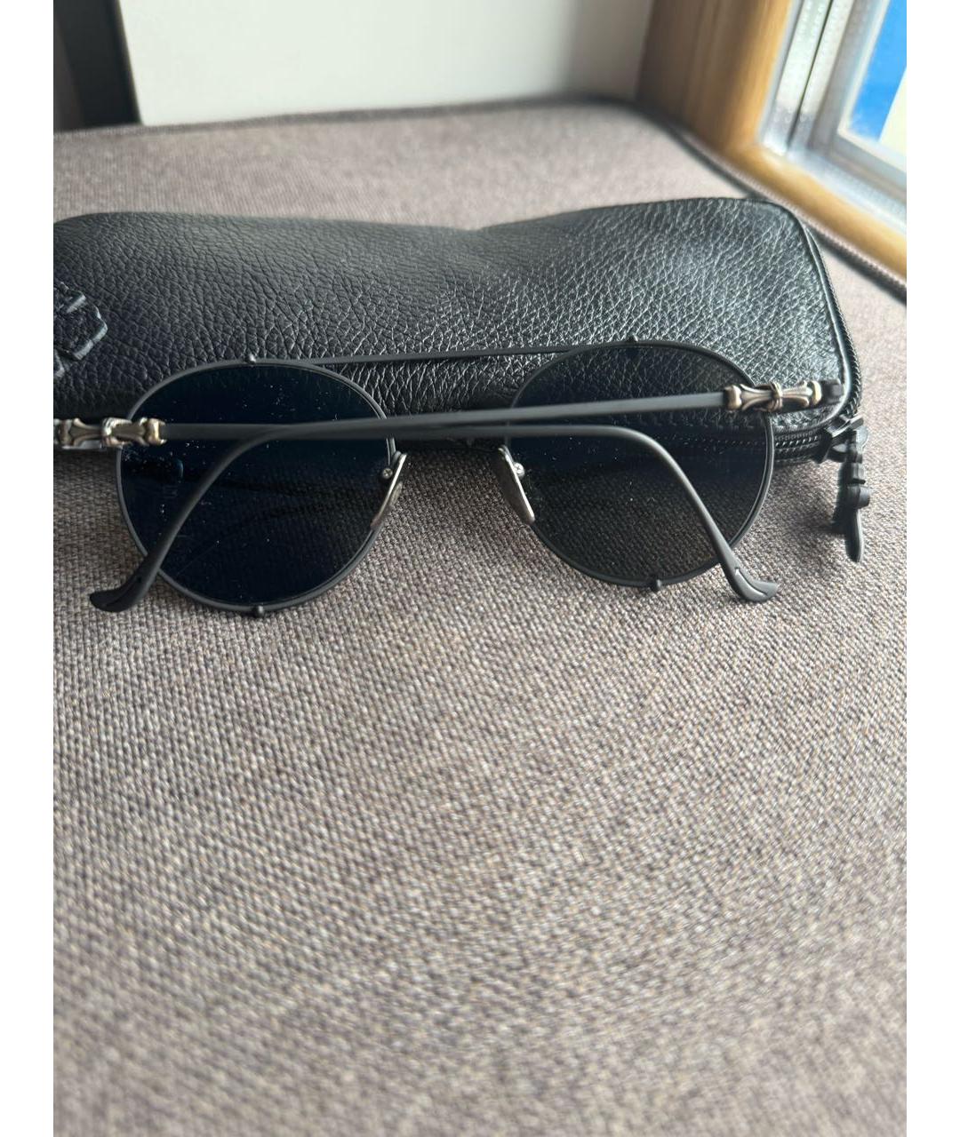 CHROME HEARTS Черные металлические солнцезащитные очки, фото 4