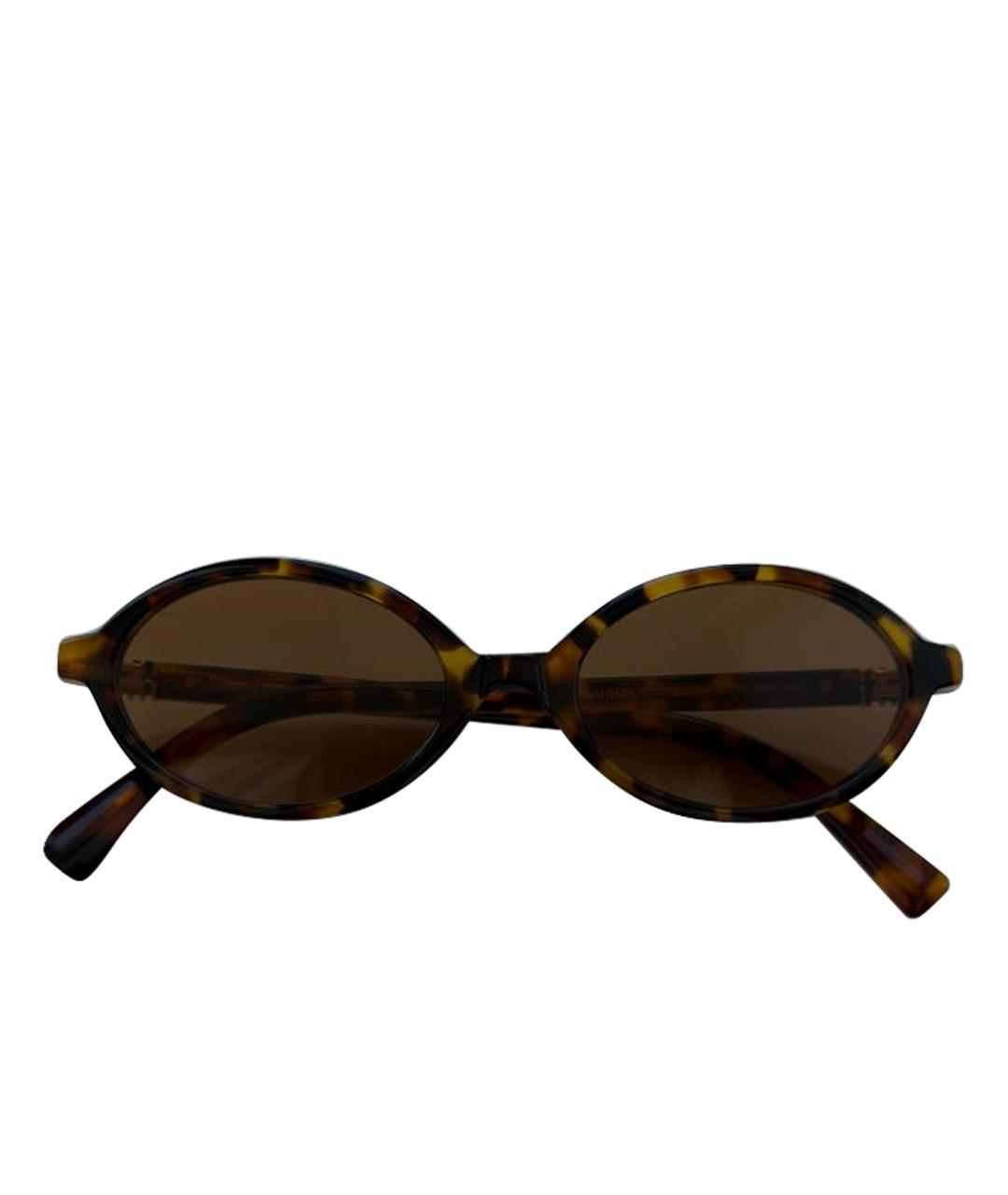 MIU MIU Коричневые пластиковые солнцезащитные очки, фото 1