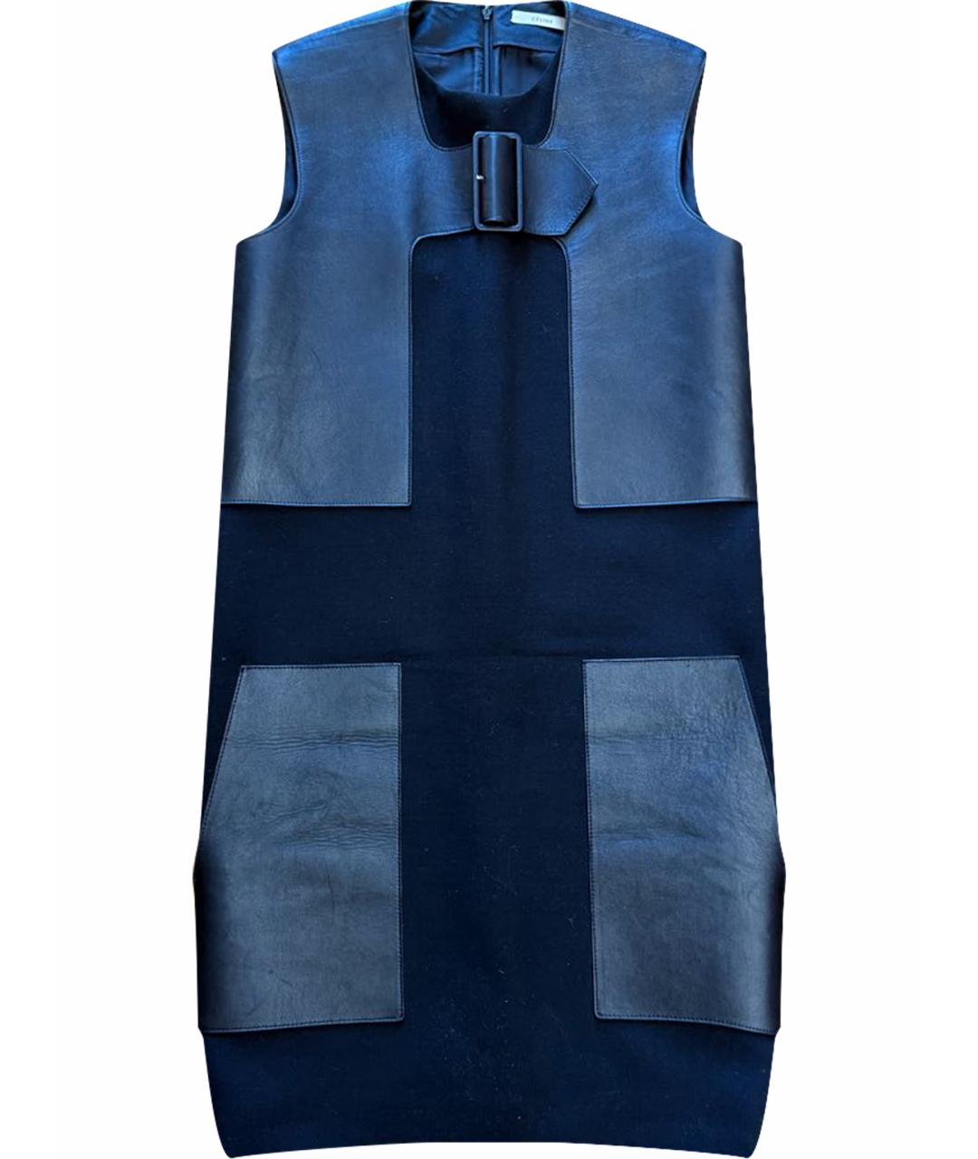 CELINE Черное кожаное коктейльное платье, фото 1
