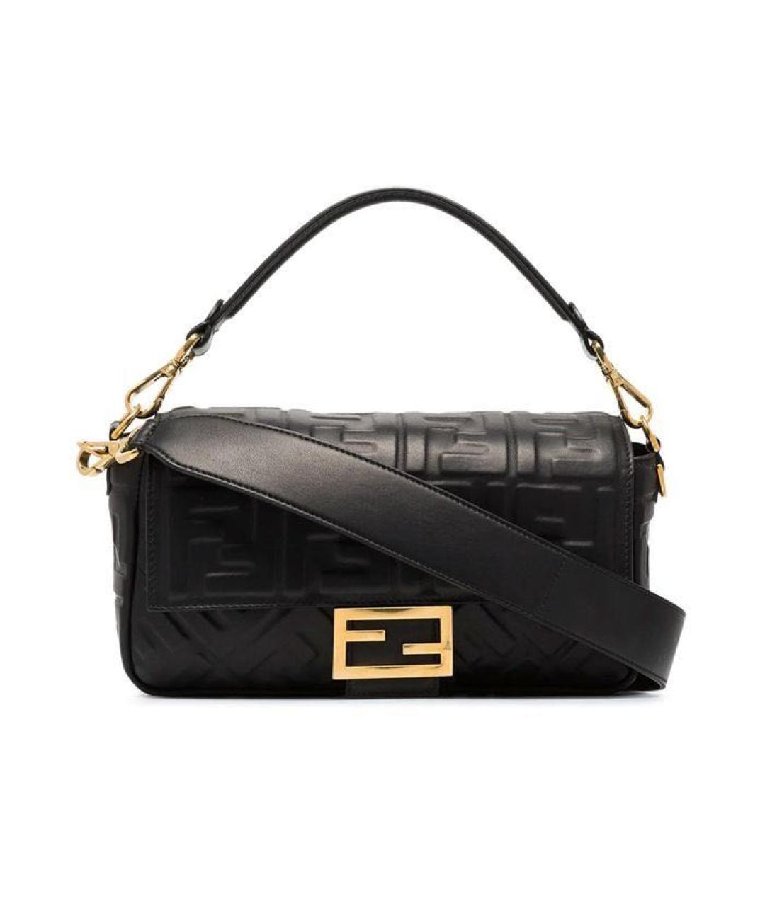 FENDI Черная кожаная сумка с короткими ручками, фото 1