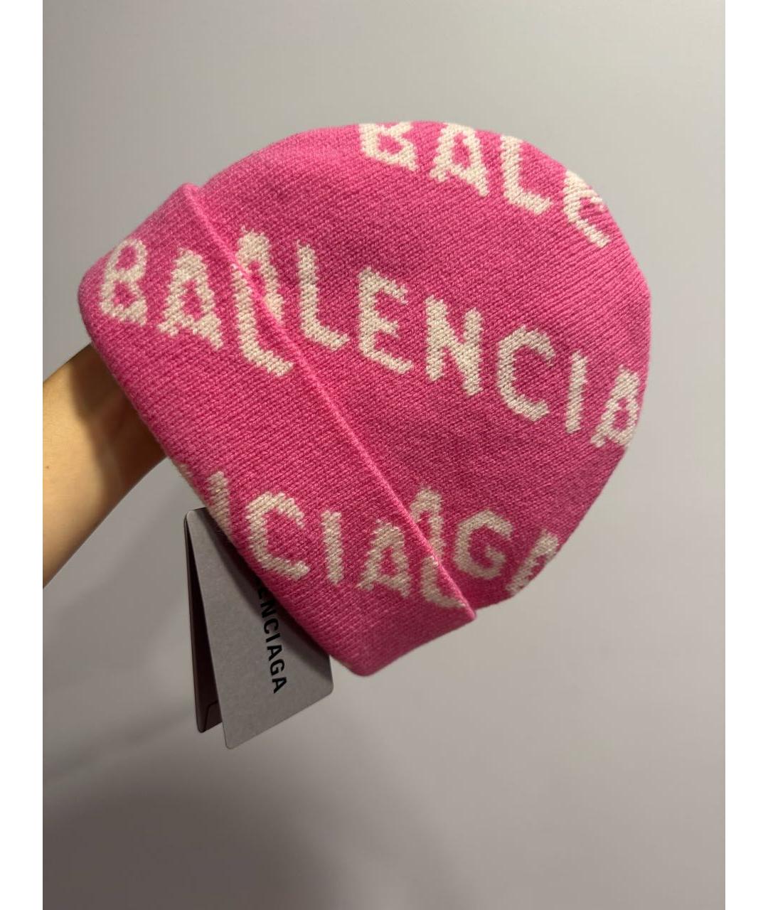 BALENCIAGA Розовая шерстяная шапка, фото 2