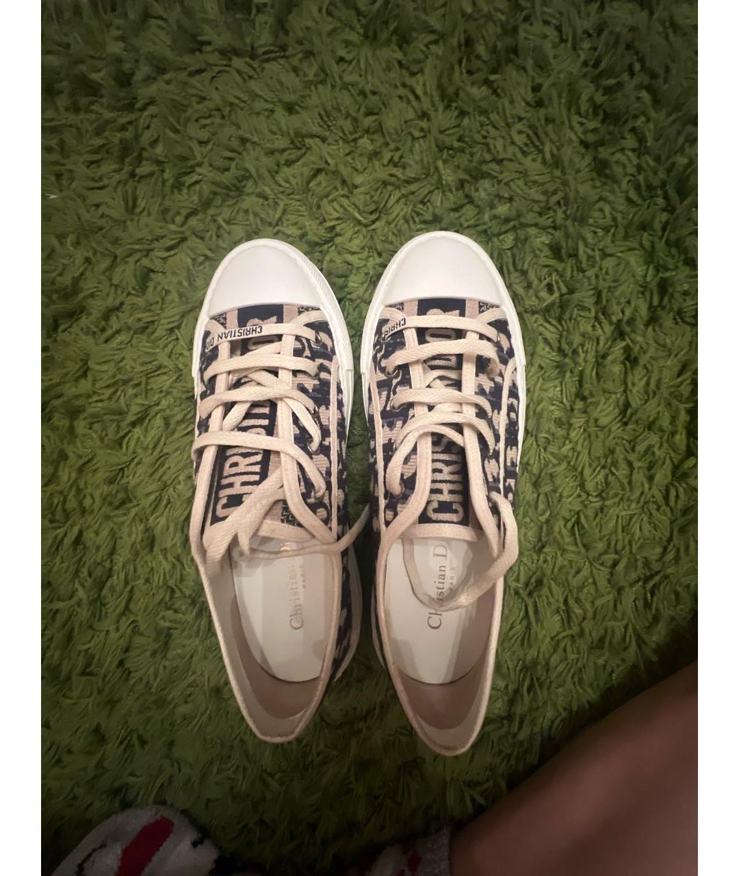 CHRISTIAN DIOR Бежевые текстильные кеды, фото 3