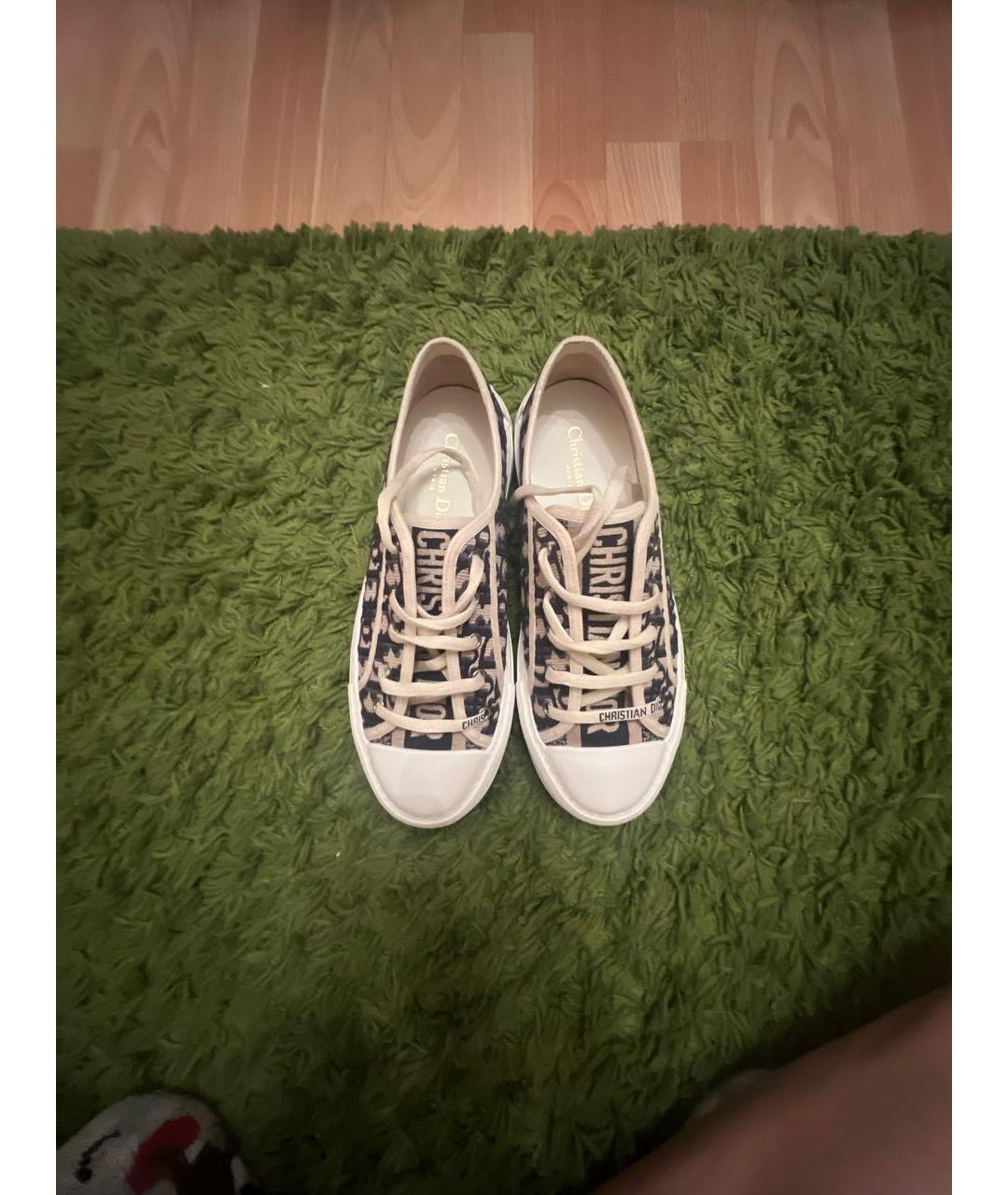 CHRISTIAN DIOR Бежевые текстильные кеды, фото 2