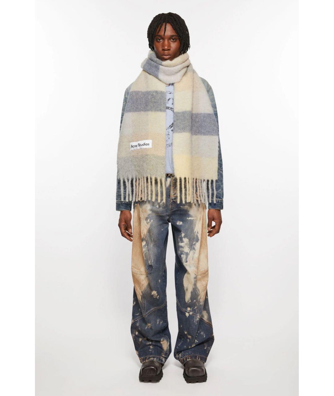 ACNE STUDIOS Бежевый шерстяной шарф, фото 5