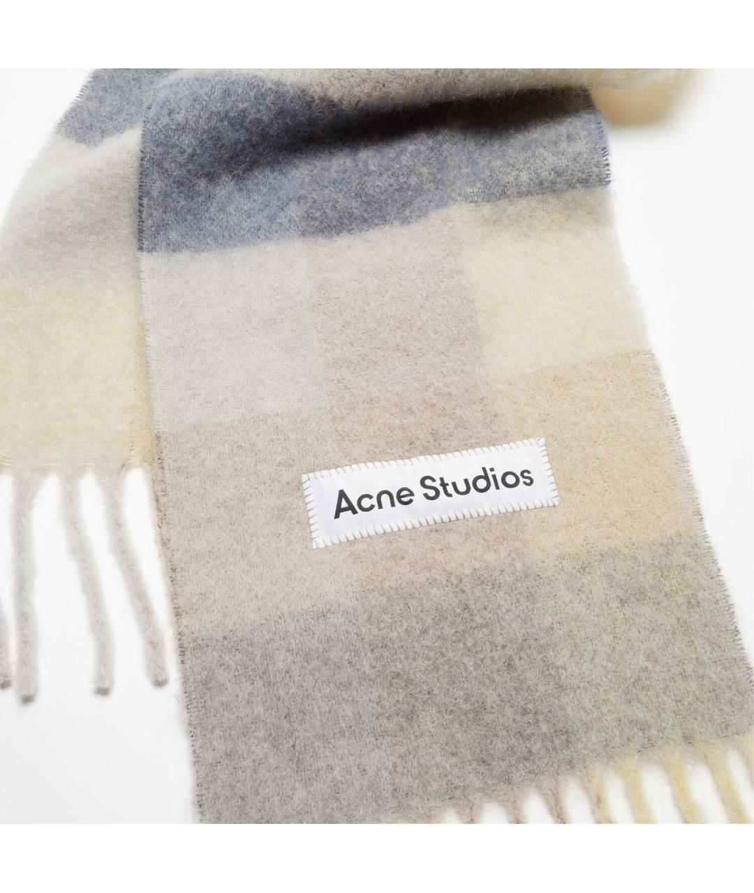 ACNE STUDIOS Бежевый шерстяной шарф, фото 2