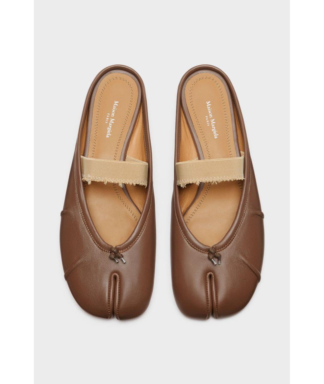 MAISON MARGIELA Коричневые кожаные мюли, фото 4