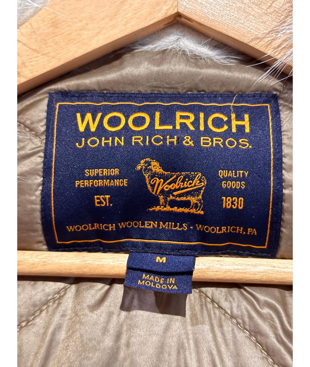 WOOLRICH Бежевая полиэстеровая парка, фото 3
