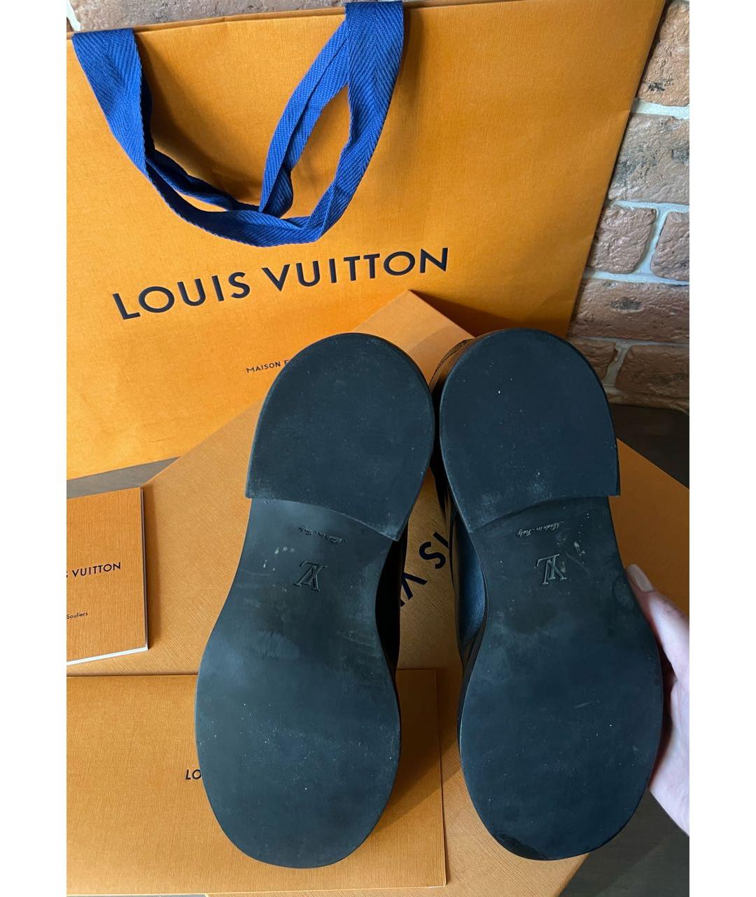 LOUIS VUITTON Черные кожаные ботинки, фото 5