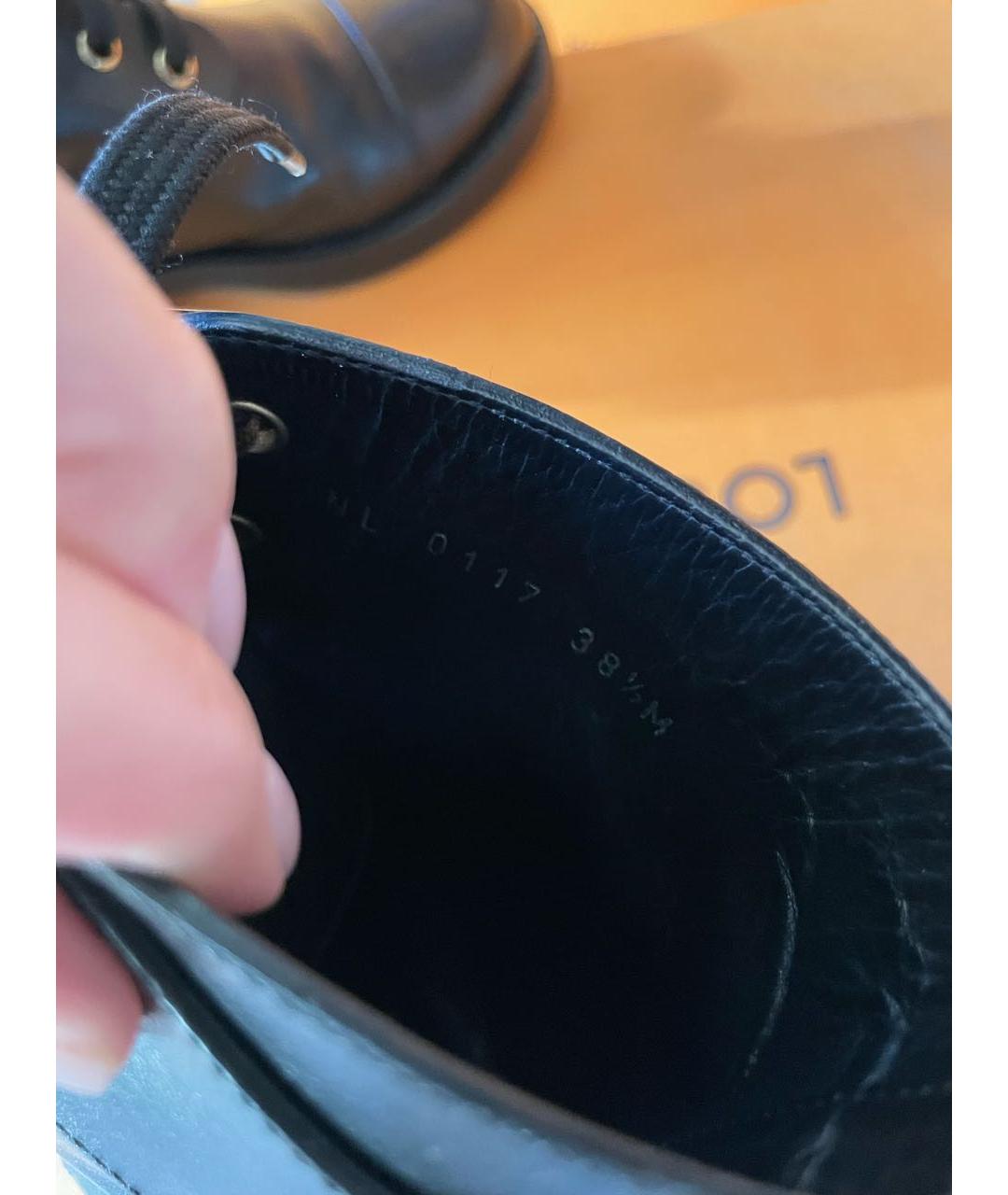 LOUIS VUITTON Черные кожаные ботинки, фото 6