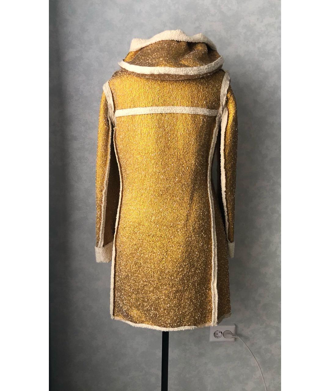 LANVIN Золотое шерстяное пальто, фото 5