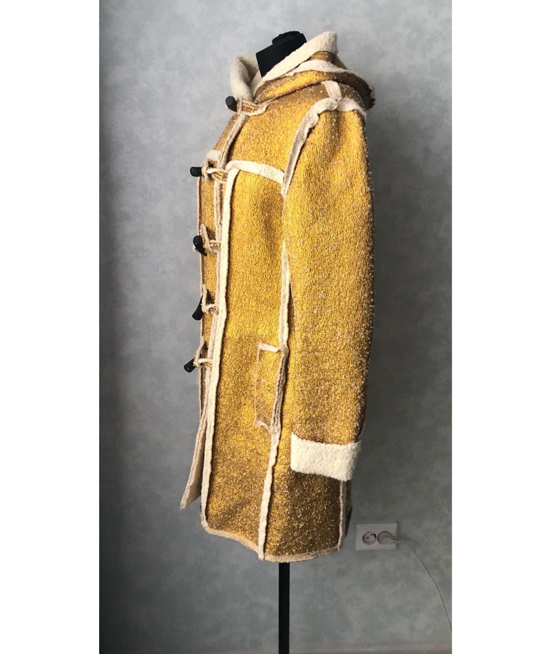LANVIN Золотое шерстяное пальто, фото 4