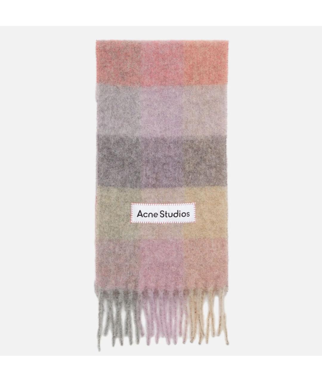 ACNE STUDIOS Розовый шерстяной шарф, фото 6