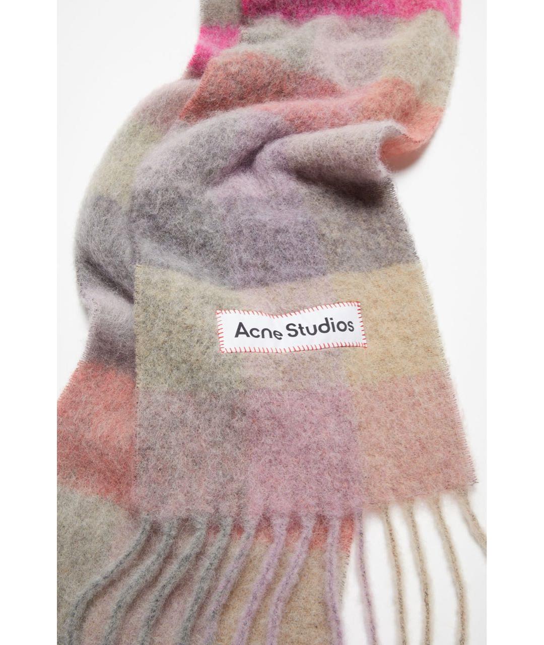 ACNE STUDIOS Розовый шерстяной шарф, фото 2