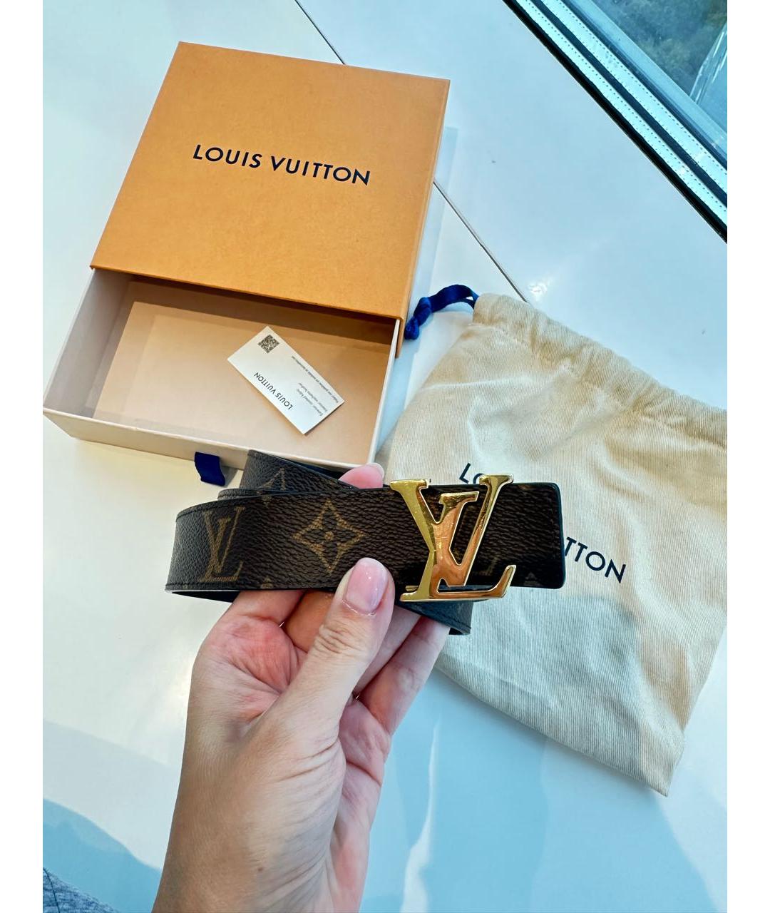 LOUIS VUITTON Черный кожаный ремень, фото 5
