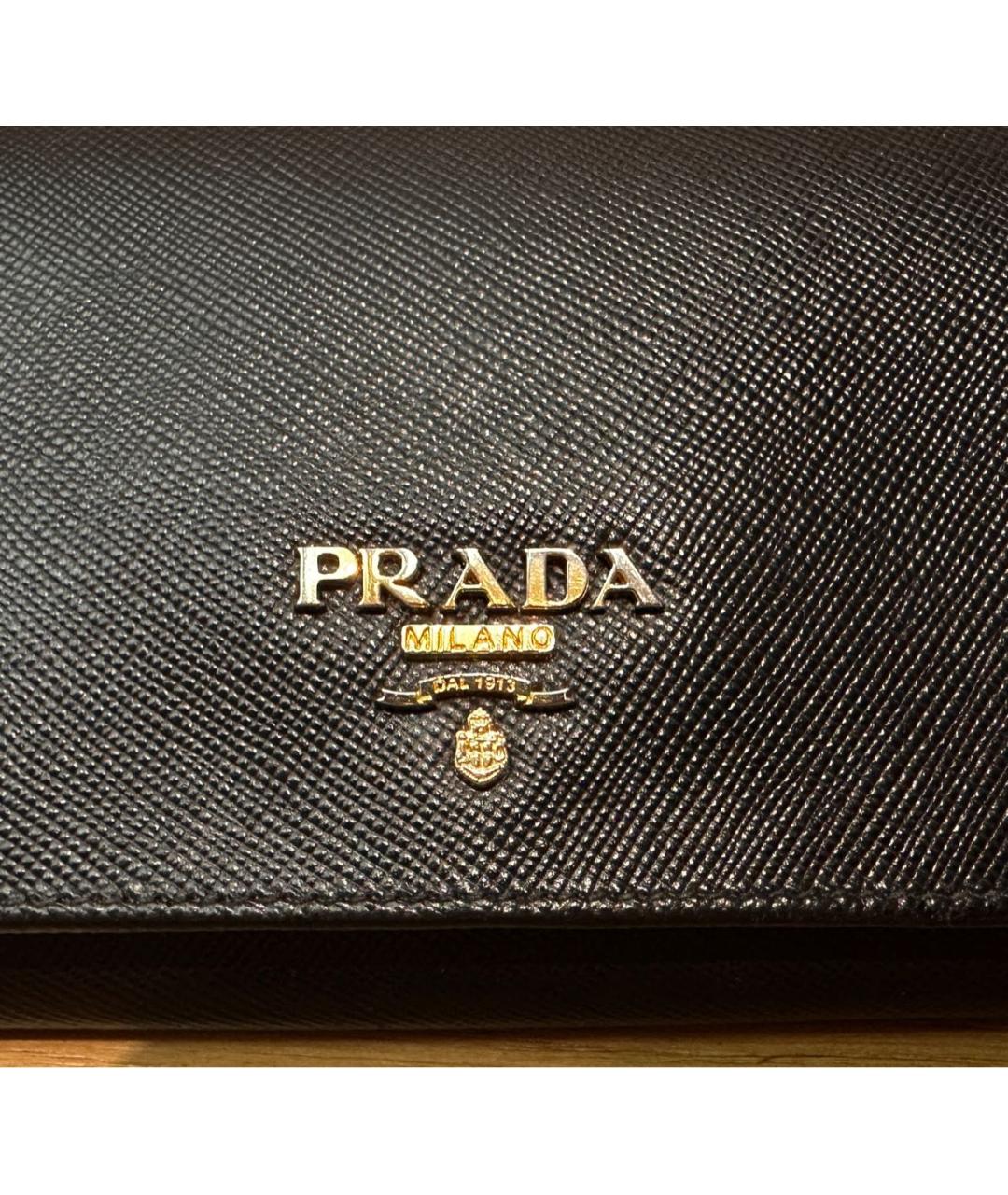 PRADA Черный кожаный кошелек, фото 2