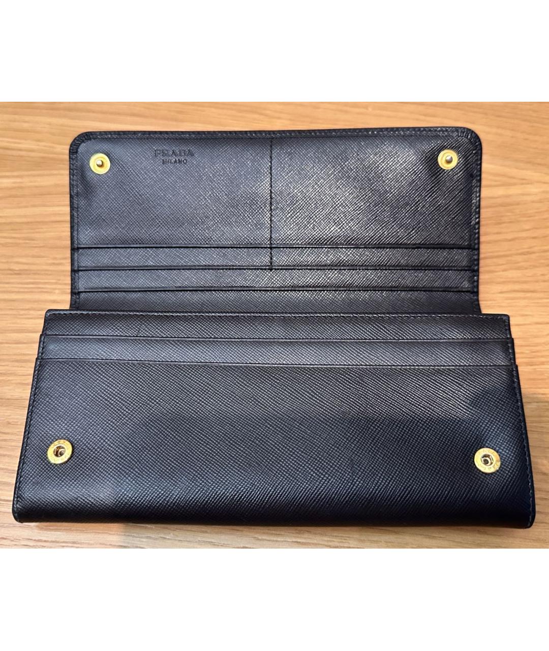 PRADA Черный кожаный кошелек, фото 4