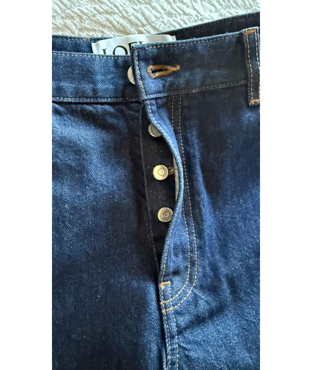 LOEWE Темно-синие хлопковые джинсы, фото 4