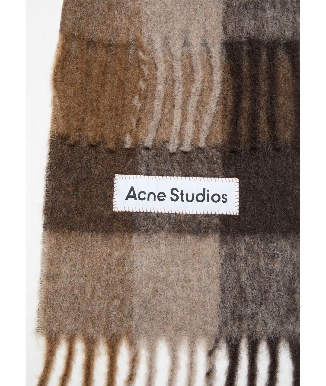 ACNE STUDIOS Бежевый шерстяной шарф, фото 2