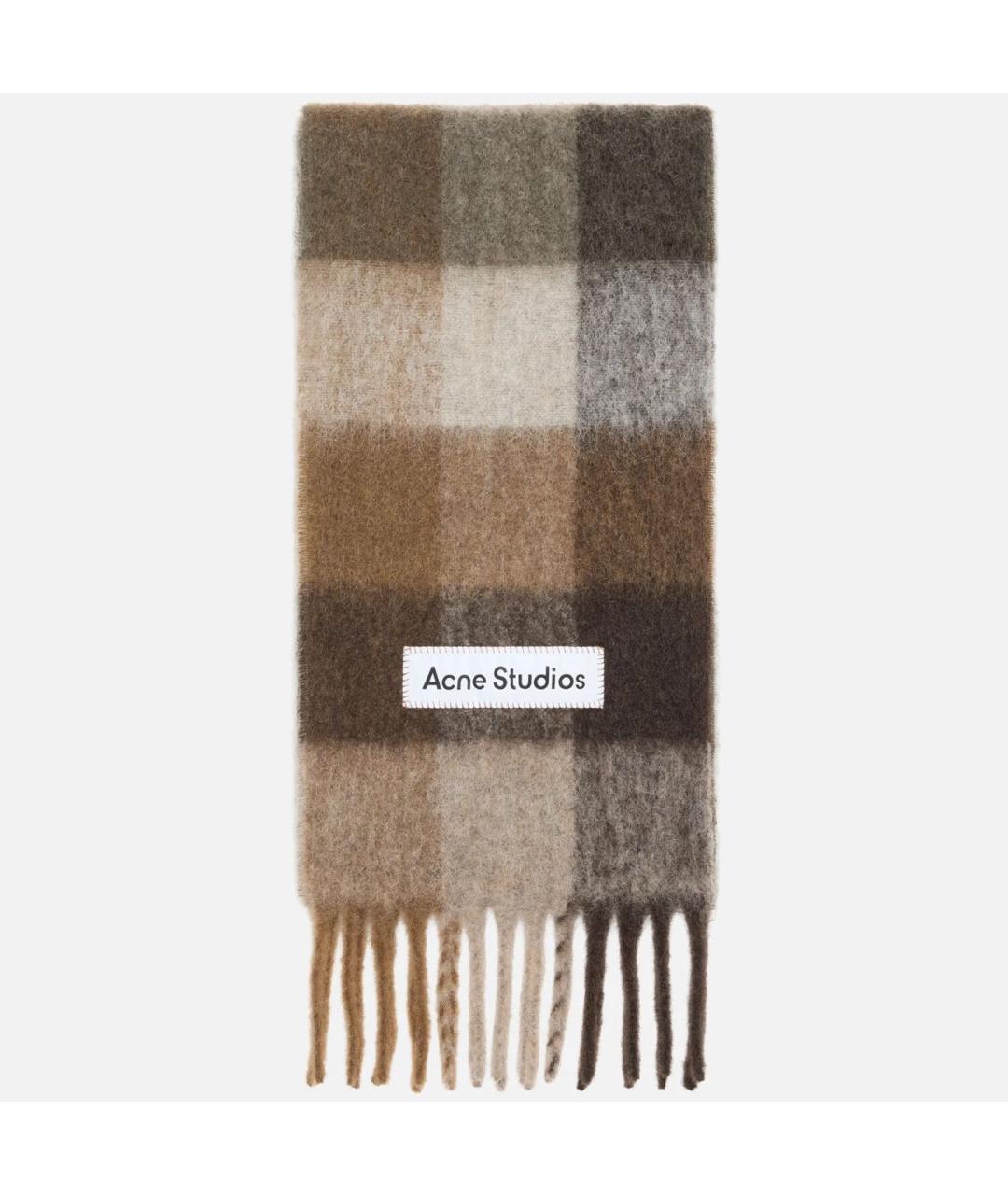 ACNE STUDIOS Бежевый шерстяной шарф, фото 4