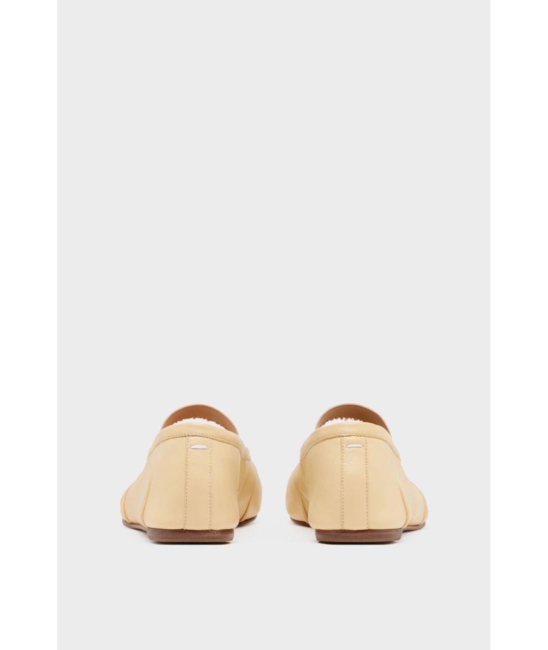 MAISON MARGIELA Бежевые кожаные балетки, фото 3