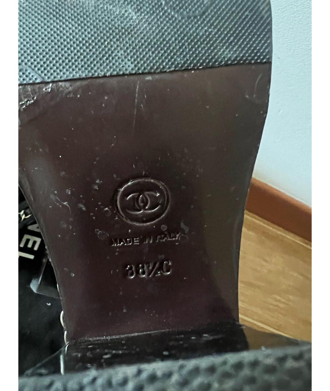 CHANEL Черные кожаные ботильоны, фото 6