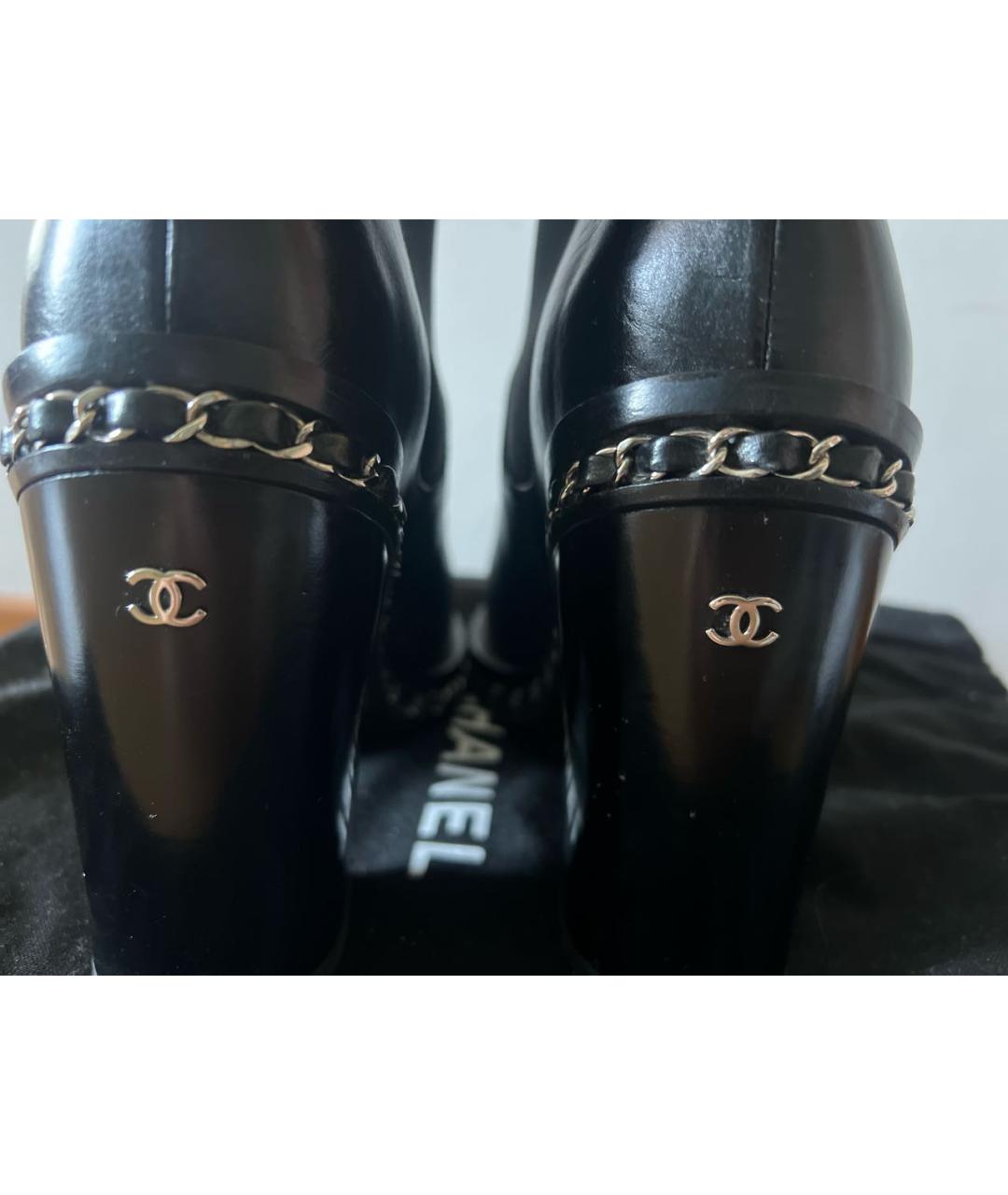 CHANEL Черные кожаные ботильоны, фото 7