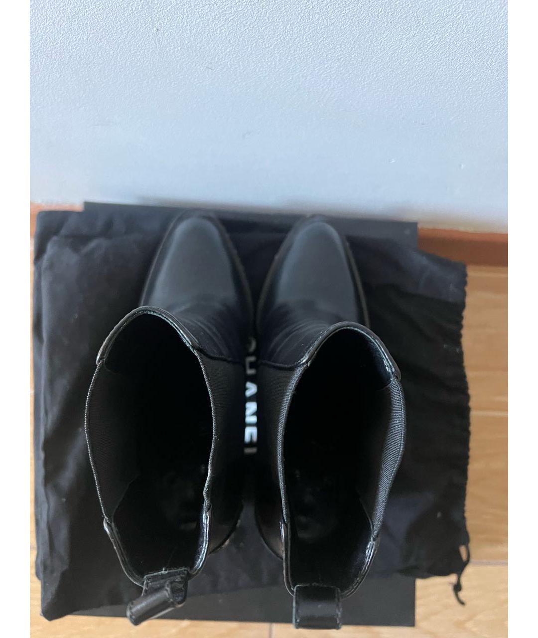CHANEL Черные кожаные ботильоны, фото 4