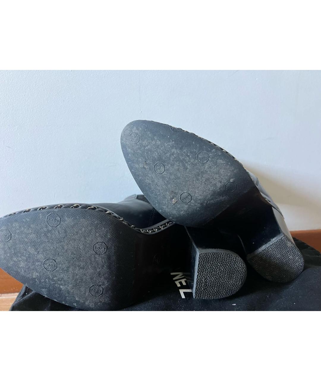 CHANEL Черные кожаные ботильоны, фото 5