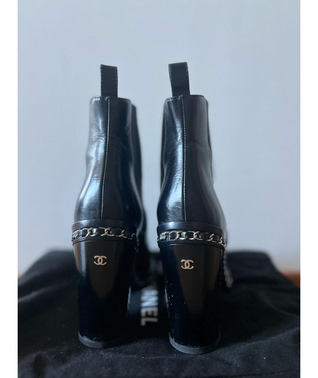 CHANEL Черные кожаные ботильоны, фото 3