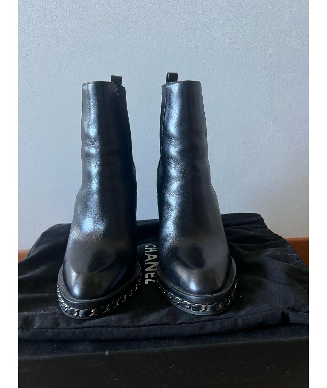 CHANEL Черные кожаные ботильоны, фото 2