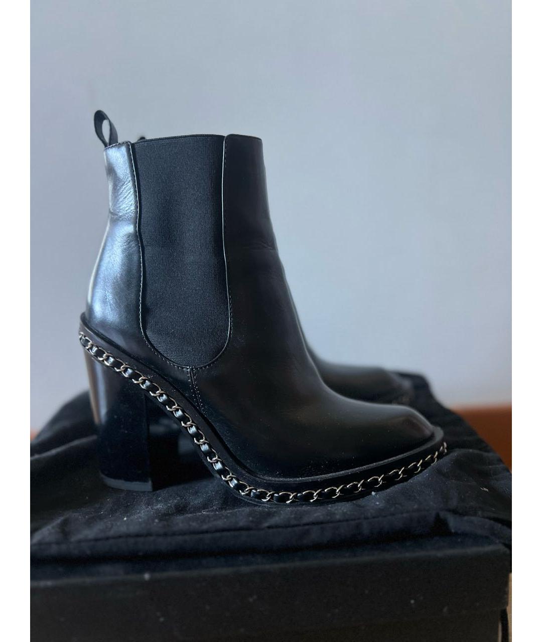 CHANEL Черные кожаные ботильоны, фото 9