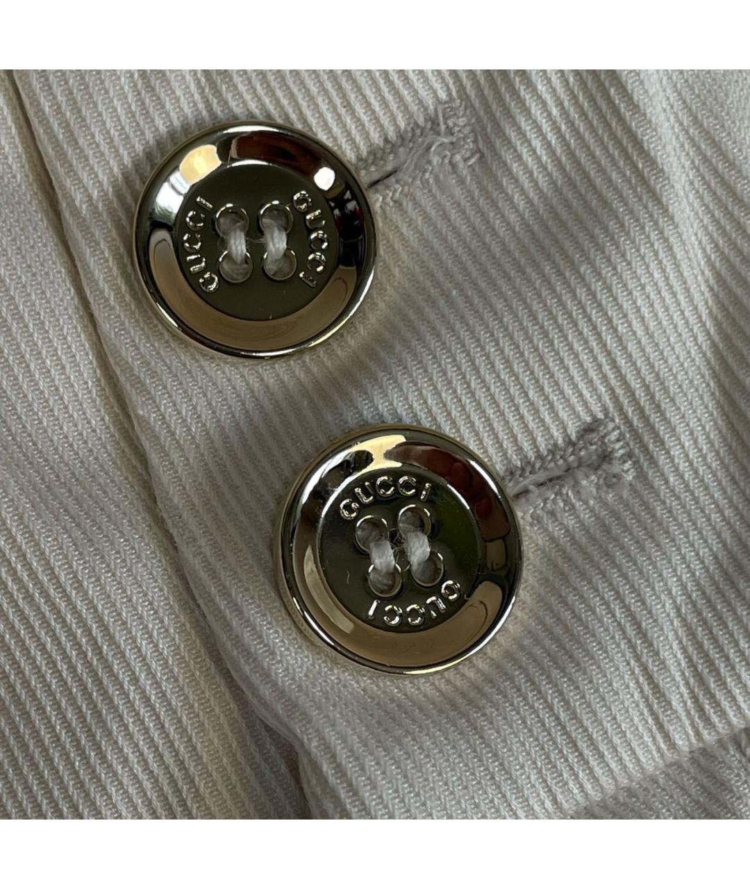 GUCCI Белые хлопковые прямые брюки, фото 7