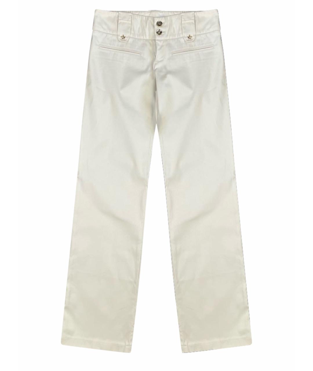 GUCCI Белые хлопковые прямые брюки, фото 1