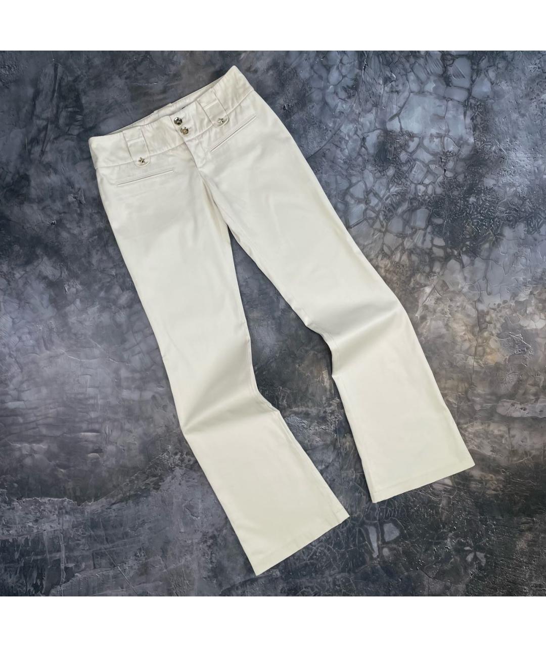 GUCCI Белые хлопковые прямые брюки, фото 2