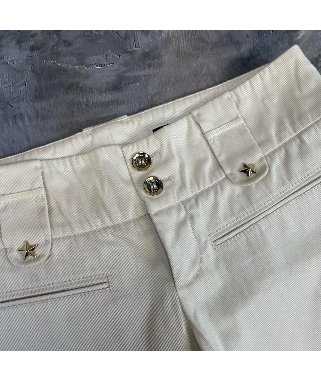 GUCCI Белые хлопковые прямые брюки, фото 6