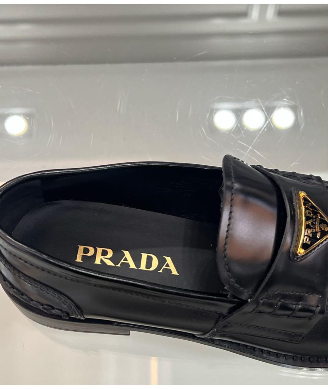 PRADA Черные кожаные лоферы, фото 2