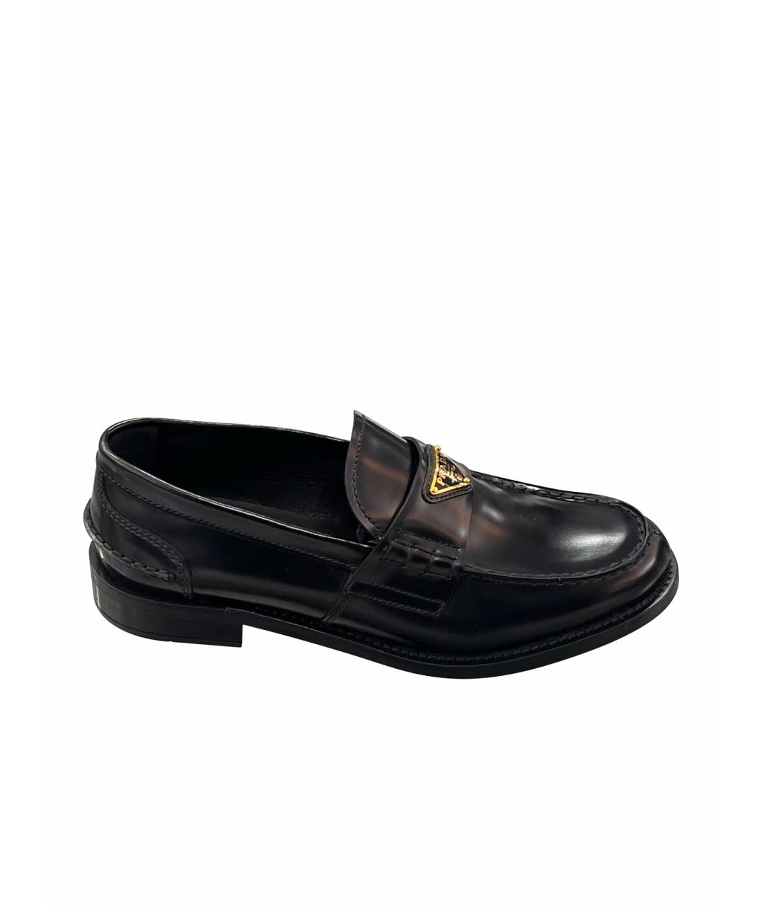 PRADA Черные кожаные лоферы, фото 1