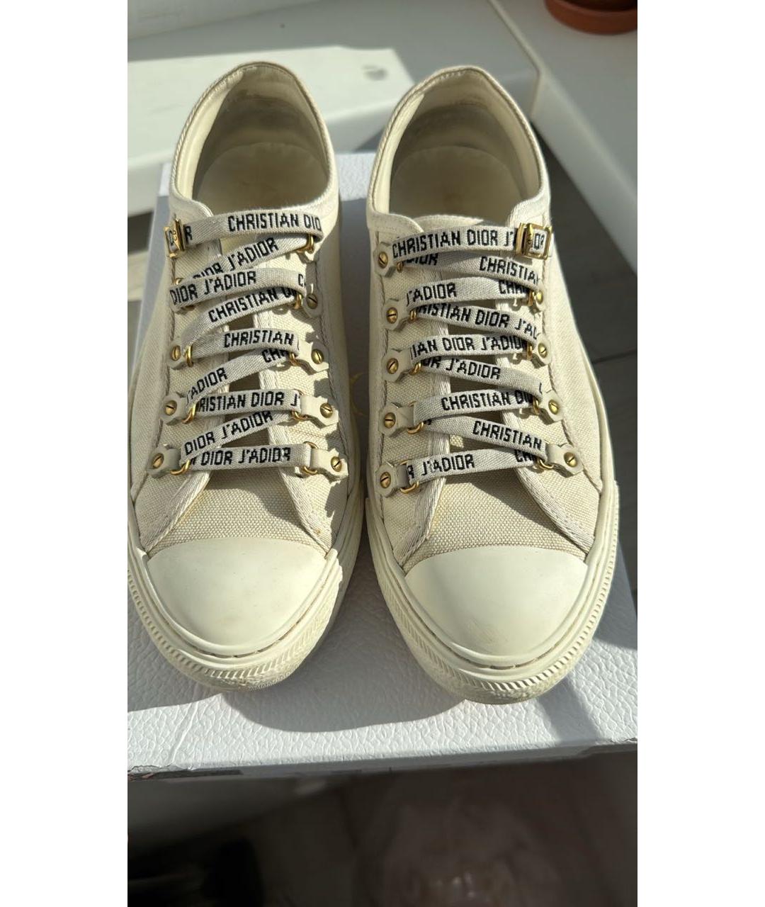 CHRISTIAN DIOR Белые текстильные кеды, фото 5