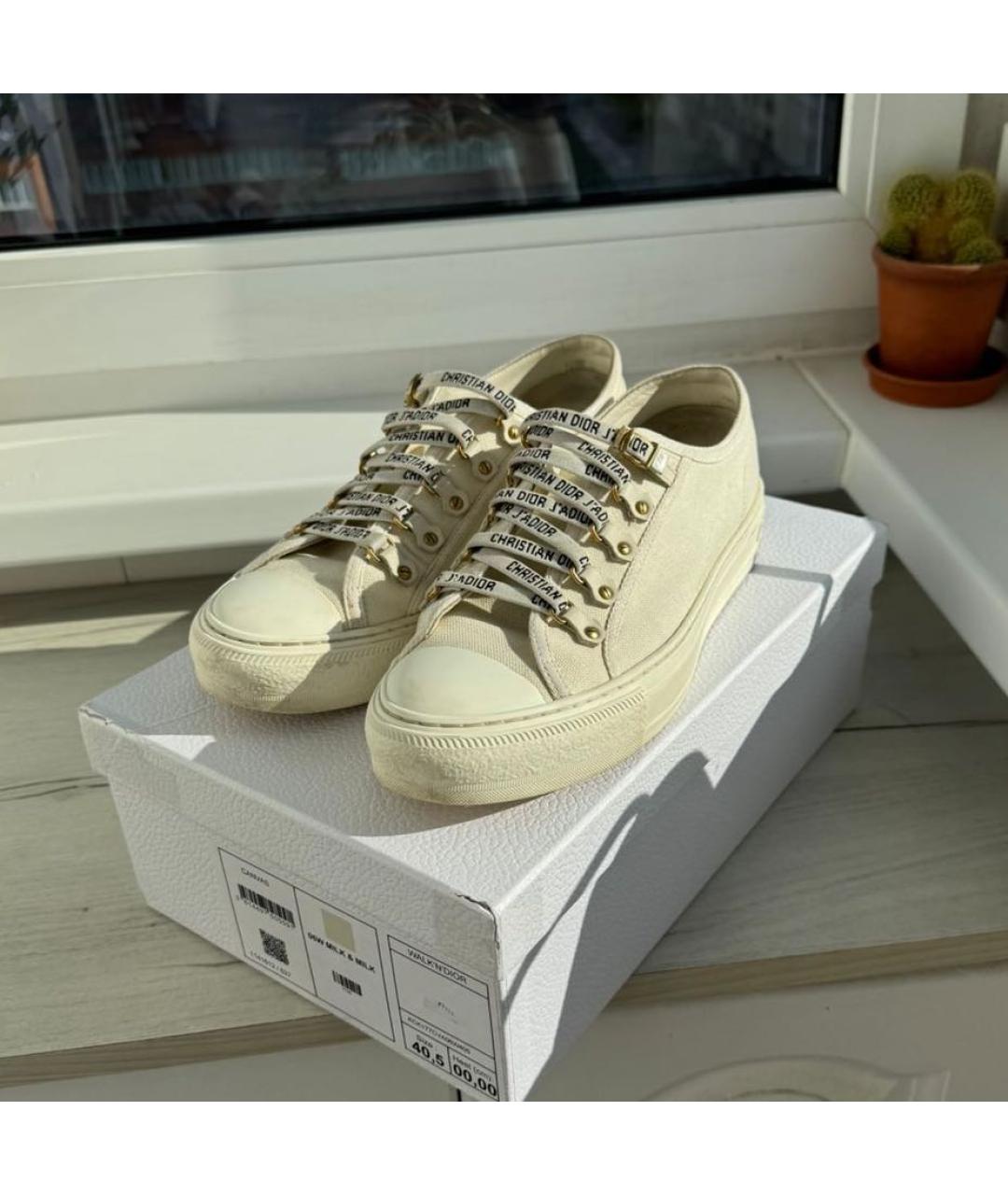 CHRISTIAN DIOR Белые текстильные кеды, фото 2