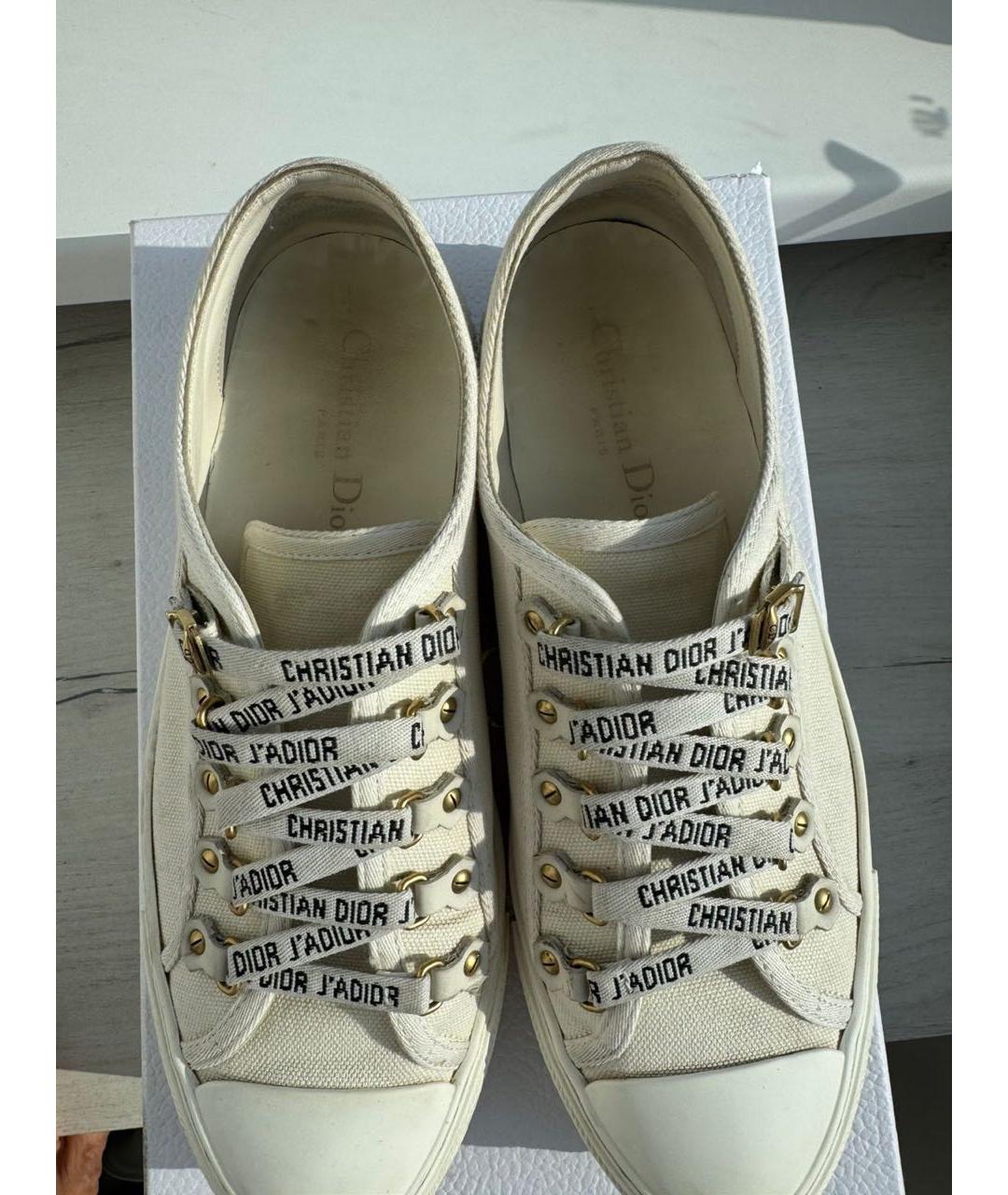 CHRISTIAN DIOR Белые текстильные кеды, фото 4