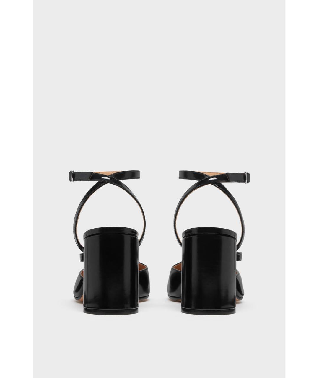 MAISON MARGIELA Черные кожаные босоножки, фото 3