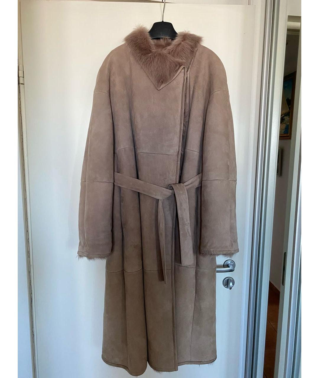 FERRAGAMO Бежевая замшевая дубленка, фото 9