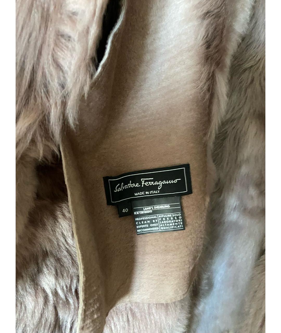 FERRAGAMO Бежевая замшевая дубленка, фото 4
