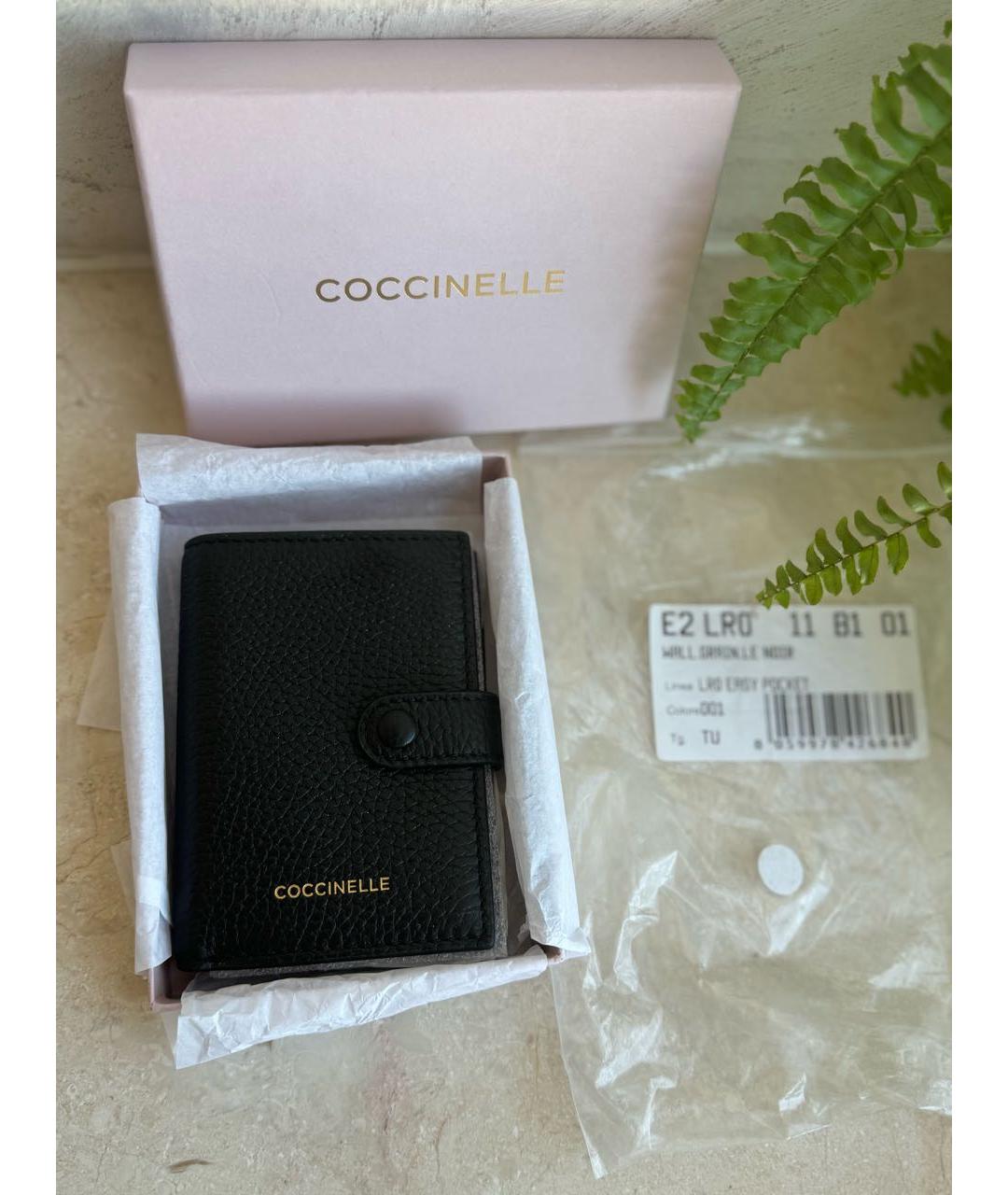 COCCINELLE Черный кожаный кошелек, фото 8
