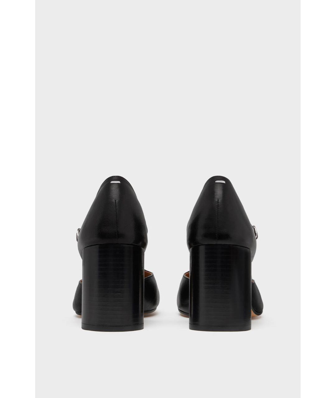 MAISON MARGIELA Черные кожаные босоножки, фото 3