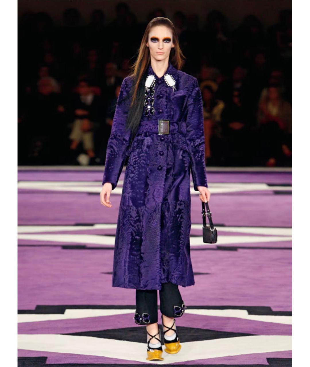PRADA Фиолетовая меховая шуба, фото 7