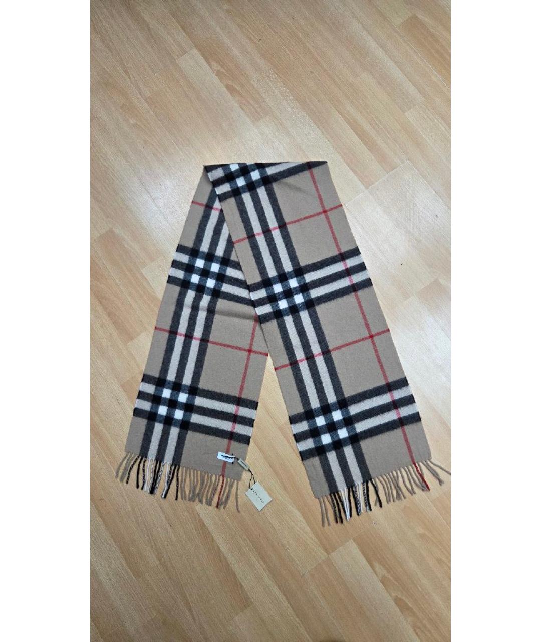 BURBERRY Бежевый кашемировый шарф, фото 4