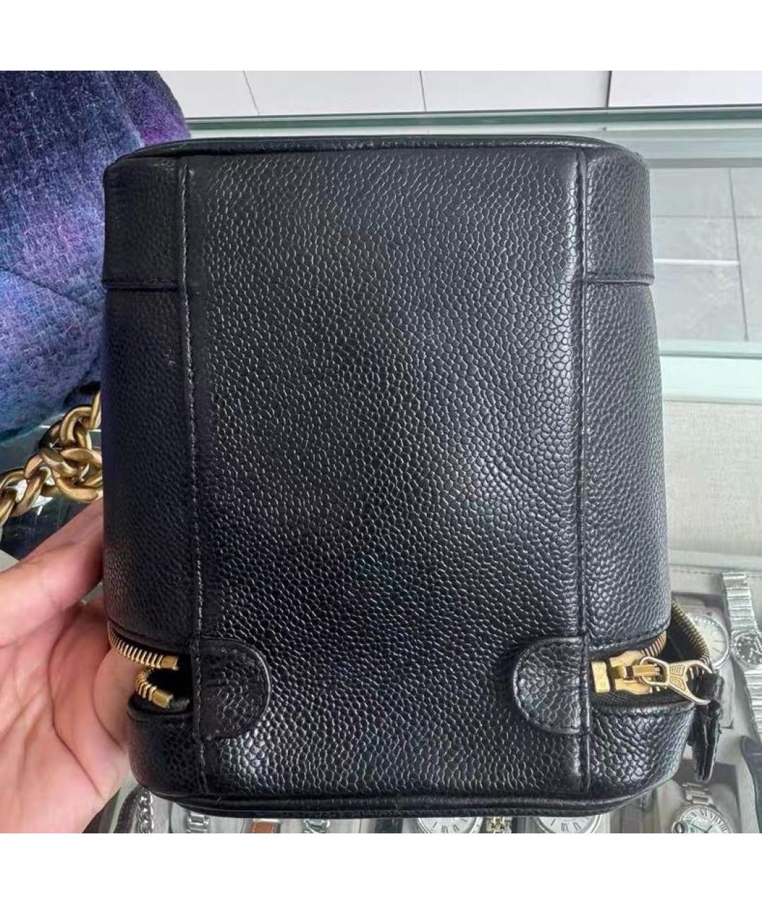 CHANEL Черная кожаная сумка с короткими ручками, фото 3