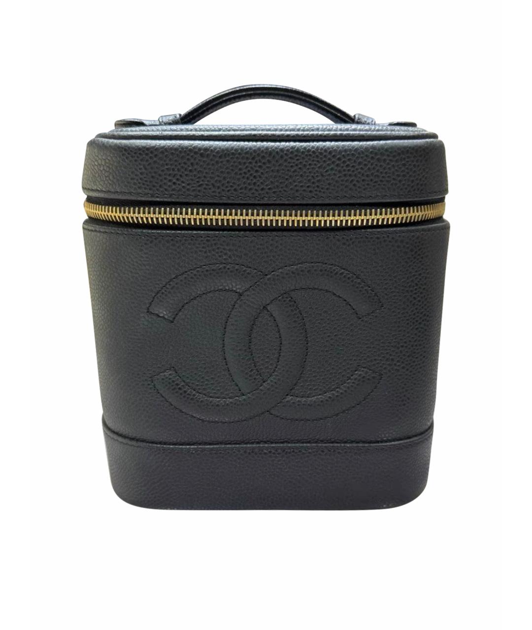 CHANEL Черная кожаная сумка с короткими ручками, фото 1