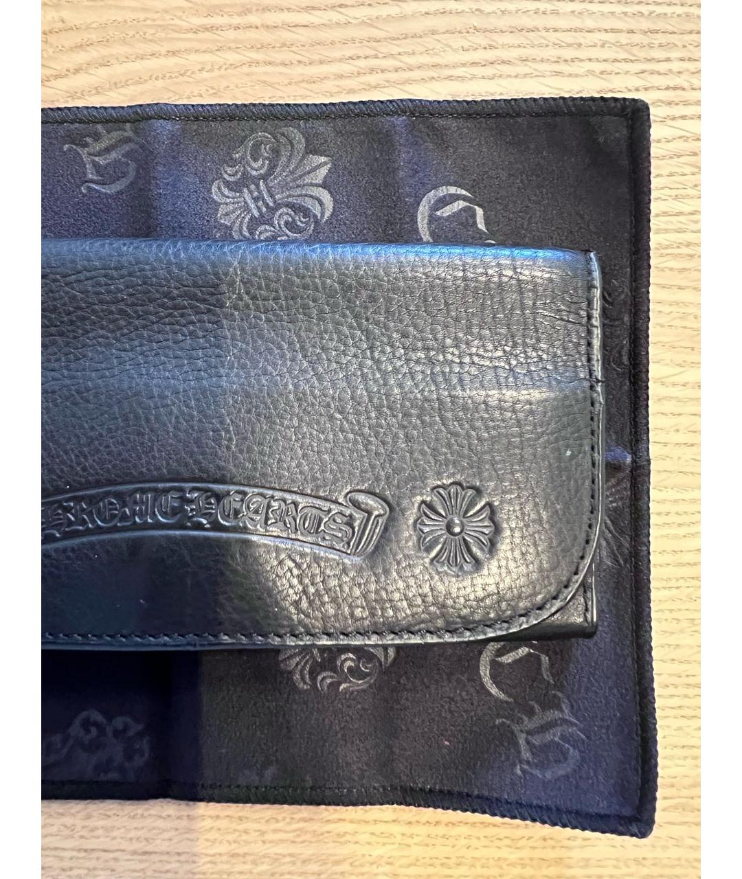 CHROME HEARTS Черный кожаный кошелек, фото 3